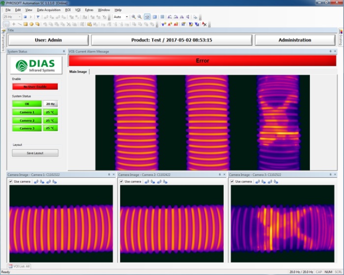 通風(fēng)軟管PYROVIEW熱像圖